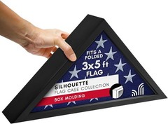 Modern Triangular Flag Case for 3×5′ Flags – Tabletop or Wall Display
